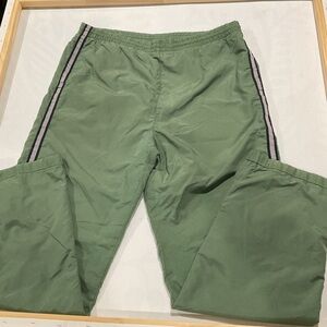 Plugg Olive Joggers with Black & silver Side Stripes